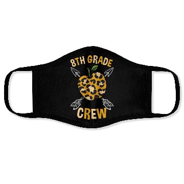 Discover 8th Grade Back To School Crew Leopard Print Face Masks