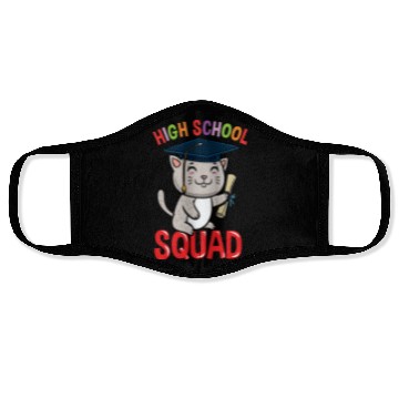 Discover High School Squad Cat Back To School Face Masks