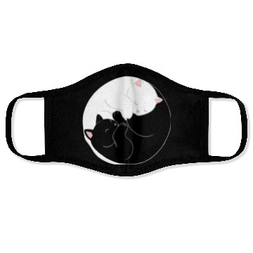 Discover Yin Yang Cat For Cat Lover Face Masks
