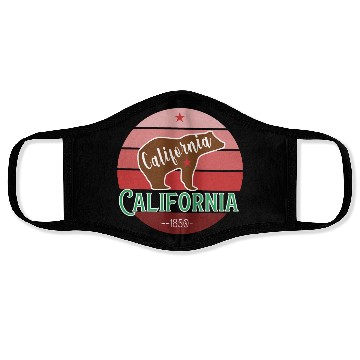 Discover California Bear Flag Face Masks