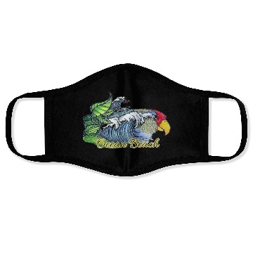 Discover Ocean beach parrot Face Masks