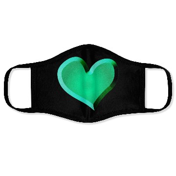 Discover green heart icon glitter green Face Masks