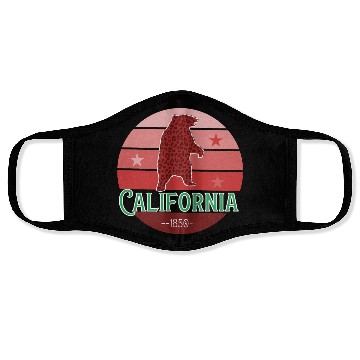 Discover California Bear Flag Face Masks
