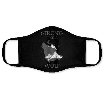 Discover Strong Like A Wolf Face Masks