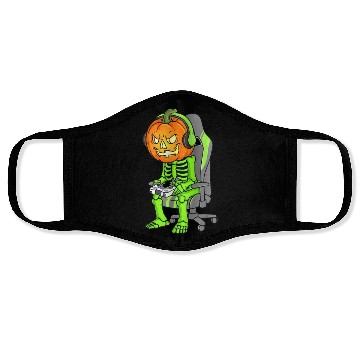 Discover Gaming Halloween Skeleton Jack O Lantern Gamer Boy Face Masks