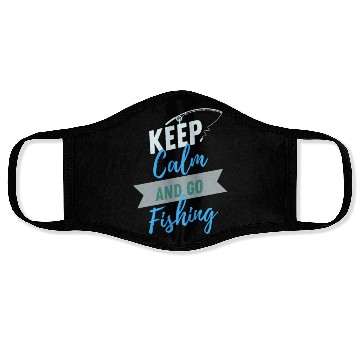 Discover Keep Calm Fishing Lifestyle and Hobbies Face Masks
