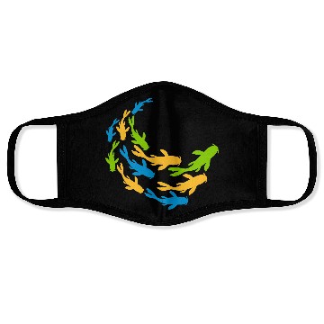 Discover colorful shoal koi fish Face Masks