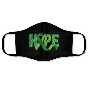 Discover Hope Green Mental Health Support Face Masks