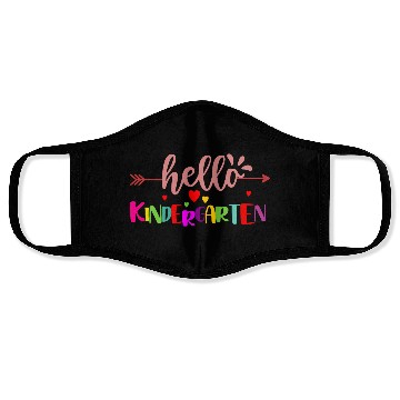 Discover First Day of School Hello Kindergarten Teacher Face Masks