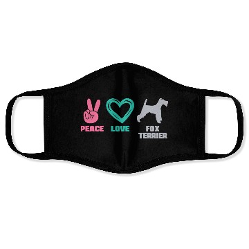 Discover Wire Fox Terrier Mom Peace Love Face Masks