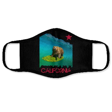 Discover SURFING BEAR , on california Face Masks