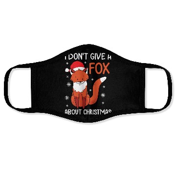 Discover Christmas I Don't Give A Fox Funny Holiday Gift Face Masks