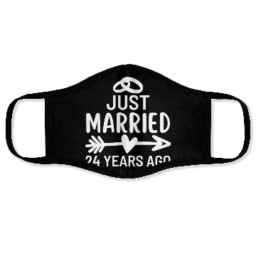 Discover Just Married 24 Years Ago Wedding Anniversary Face Masks