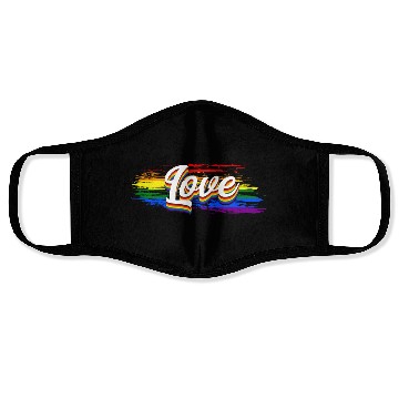 Discover Love Rainbow Flag LGBT Tolerance Heart Pride Face Masks