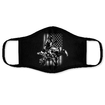 Discover ATV 4Wheeler Racer USA Flag 2 Face Masks