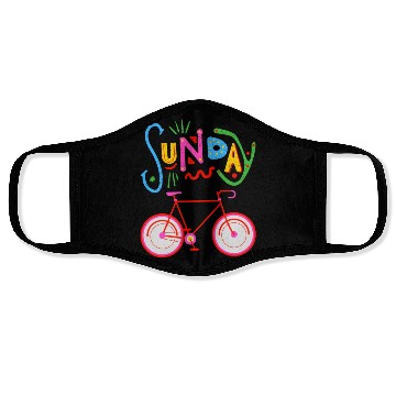 Discover Riding Bicycle Sunday Face Masks