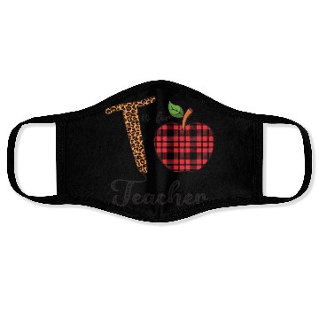 Discover Leopard T is For Teacher Face Masks