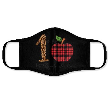 Discover Leopard 1 is For 1st Grade Teacher Face Masks