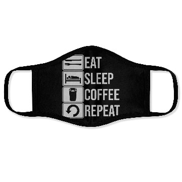 Discover coffee drink daily repeat Face Masks