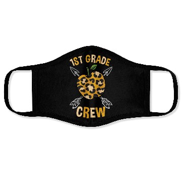 Discover 1st Grade Back To School Crew Leopard Print Face Masks
