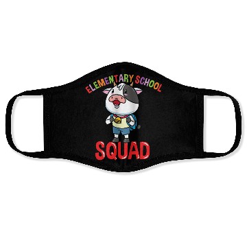 Discover Cow Back To School Elementary School Squad Face Masks