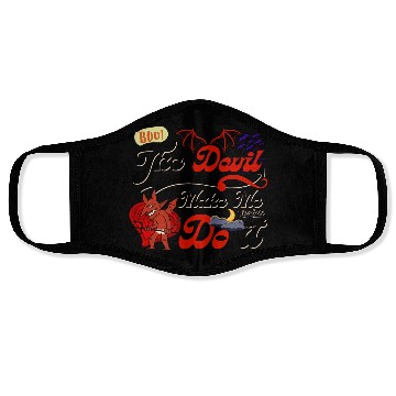 Discover Devil Make Me Do it the Evil toon funny Halloween. Face Masks