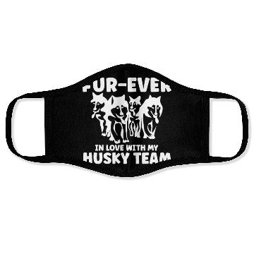 Discover Mushing Fur-Ever In Love With My Husky Team Face Masks