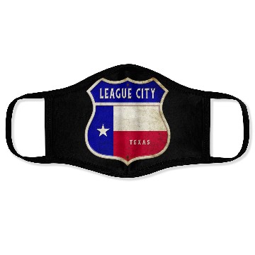 Discover League City Texas crest flags design Face Masks