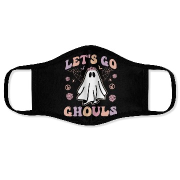 Discover Let's Go Ghouls Scary Retro Ghost Gift For Girls Face Masks