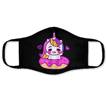 Discover Unicorn Donut Design Face Masks