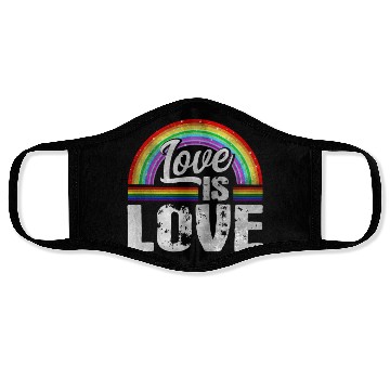 Discover Love is Love - Rainbow Tolerance LGBT Gay Pride Face Masks