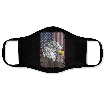 Discover Bald Eagle - American Flag - Patriotic Face Masks