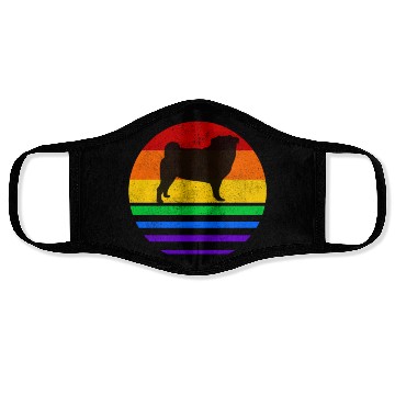 Discover LGBT Pug Rainbow Flag Face Masks