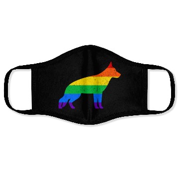 Discover LGBT German Shepherd Rainbow Flag Face Masks