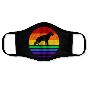 Discover LGBT German Shepherd Rainbow Flag Face Masks
