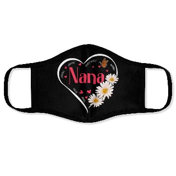 Discover Nana Daisy Flower Heart Women Grandma Face Masks