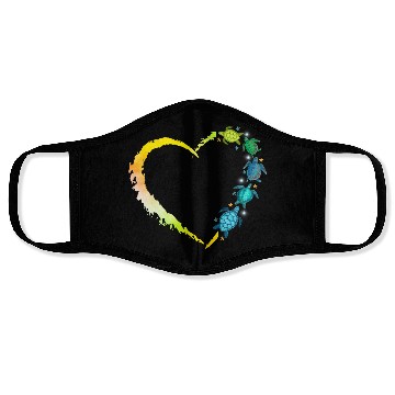 Discover Sea Turtle Heart Animal Lover Face Masks