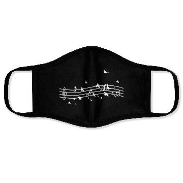 Discover Birds music nout Music Teacher Face Masks