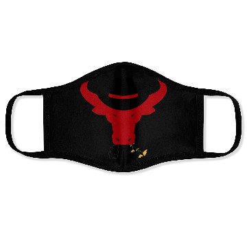 Discover BULL WITH COWBOY HAT Face Masks