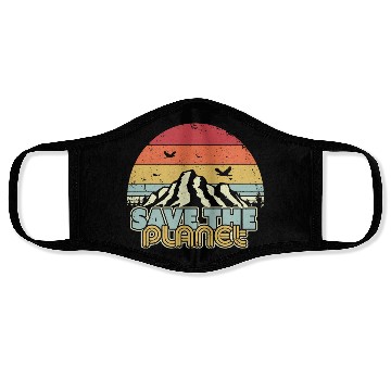 Discover Save The Planet Retro Climate Change Face Masks