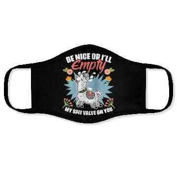 Discover Be Nice Funny Floral Llama Humor For A Flower Face Masks