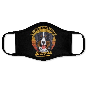 Discover Bernese Mountain Dog Lover Cartoon Face Masks
