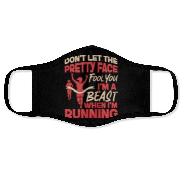 Discover Running Runner Half Marathon Girl Face Masks