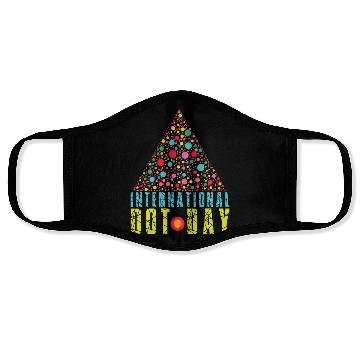 Discover Colorful Triangle Pattern International Dot Day Face Masks