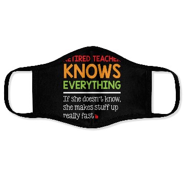 Discover Retired Teacher Knows Everything Face Masks