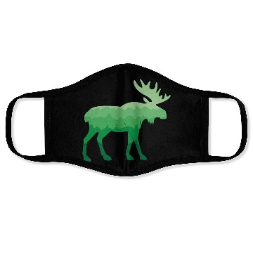 Discover Moose and Mountain Biker (Green) Face Masks