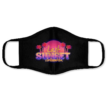 Discover Synthwave/Retrowave/Vaporwave 80s - Sunset Face Masks