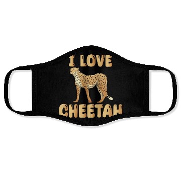 Discover I Love Cheetah Face Masks