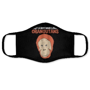 Discover Just A Boy Who Loves Orangutans Monkey Lover Face Masks