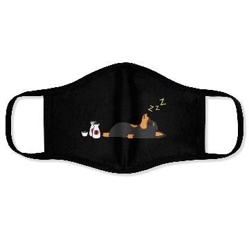 Discover Miniature Pinscher Sake Drunk Face Masks